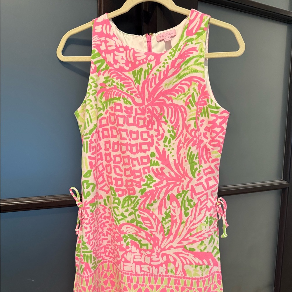 LILLY PULITZER Pink Sunset Home Slice Engineer Donna Romper Dress Shorts Size 2